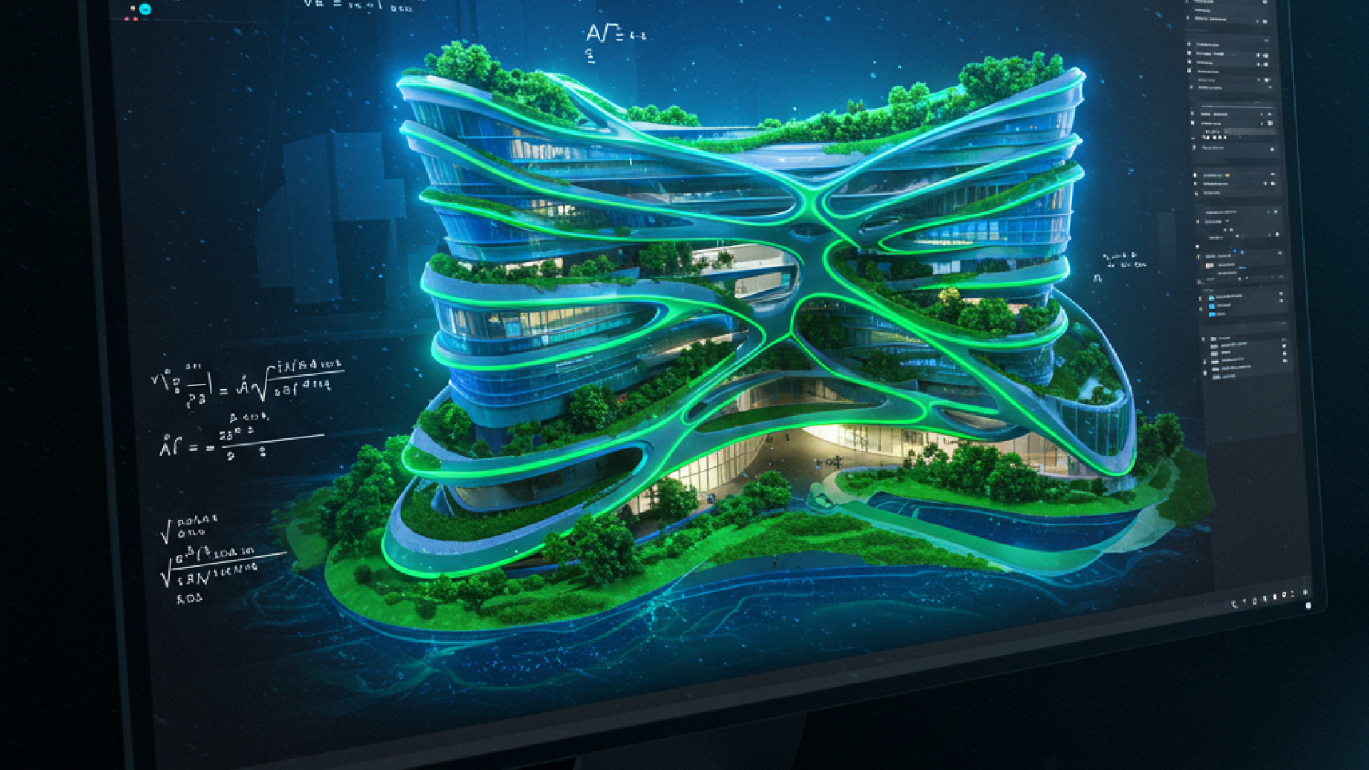 FuturisticAIarchitectureon screen